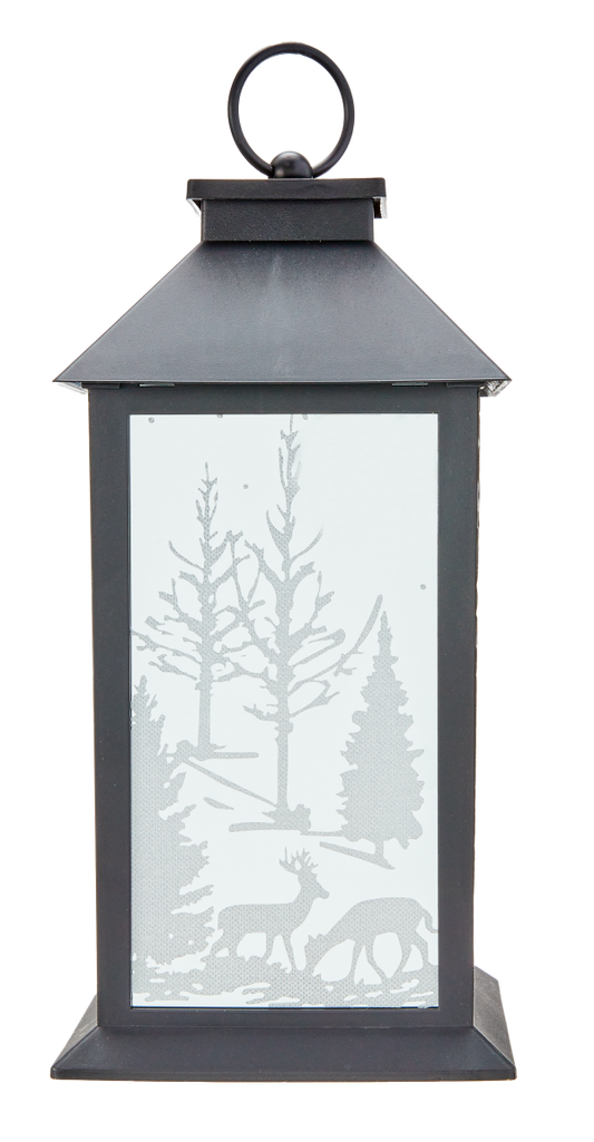 Christmas LED Lantern Silhouette Trees 32cm