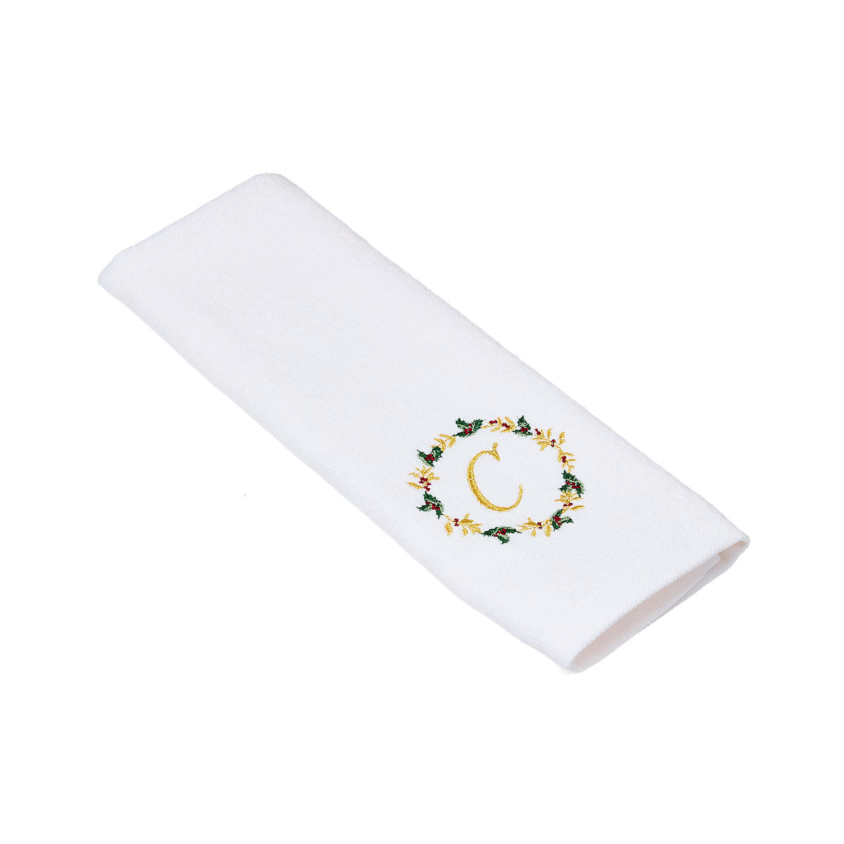 Christmas Monogram Embroidered Hand Towel Assorted