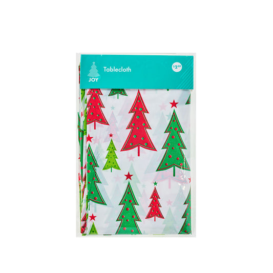Christmas Plastic Tablecloth Green