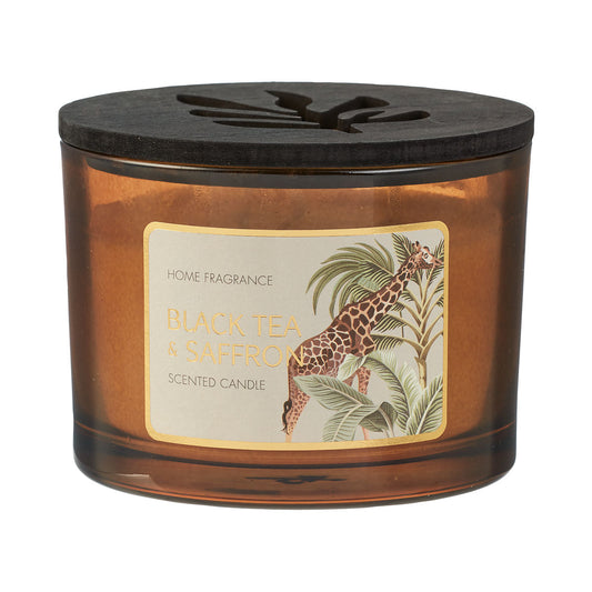 Candle 3-Wick Leaf Lid Assorted