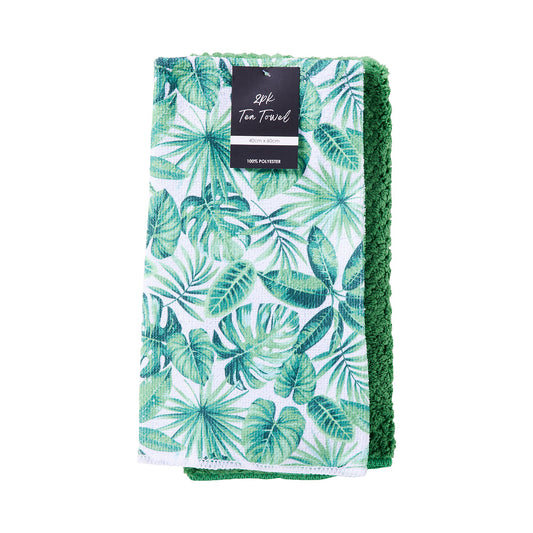 Jungle Palm Print Tea Towel 2pk