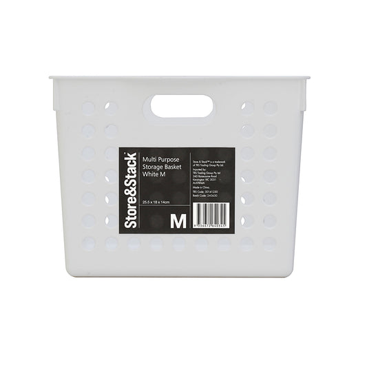 Multipurpose Storage Basket White Medium
