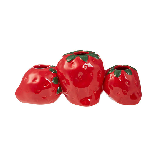 Ceramic Bud Vase Strawberry/Lemons 21x8cm