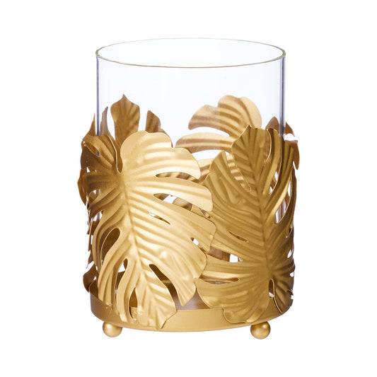 Palm Metal Glass Hurricane
