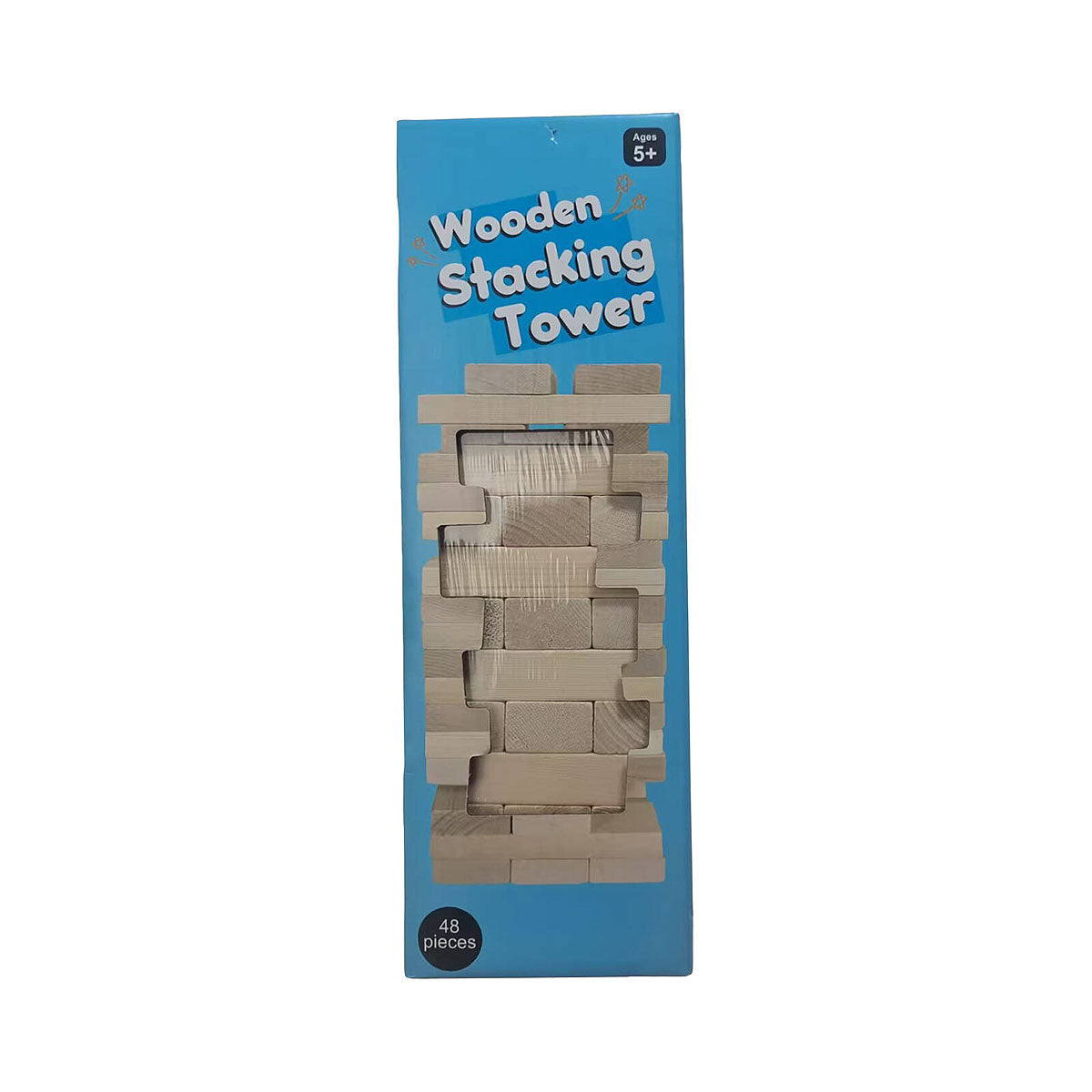 48pc Wooden Stacking Tower