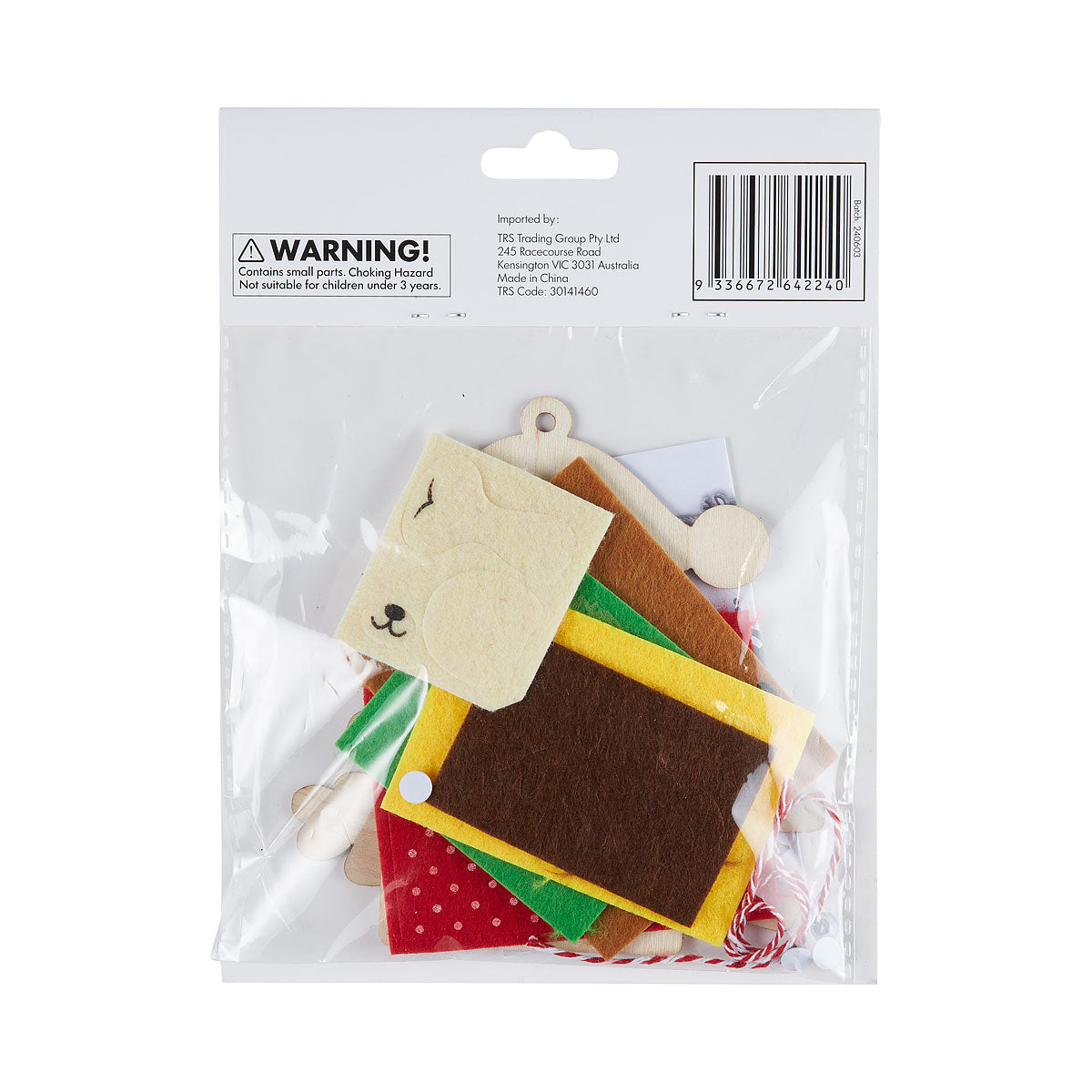 Christmas 2pc Wood/Felt Ornament