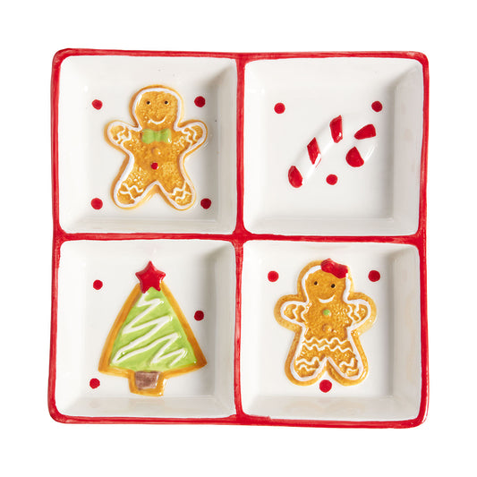 Christmas Dolomite Sectioned Dish