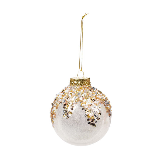 Christmas Bauble Pearled Dripping Glitter