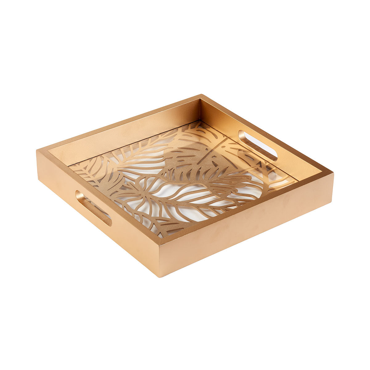 Gold Palm Cut Out Tray 30cm