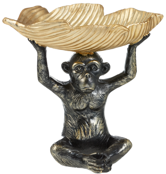 Monkey Holding Leaf Ornament