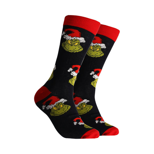 Men's Grinch Knit Socks Navy