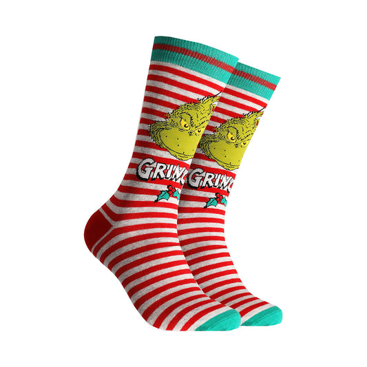 Men's Grinch Knit Socks Stripe