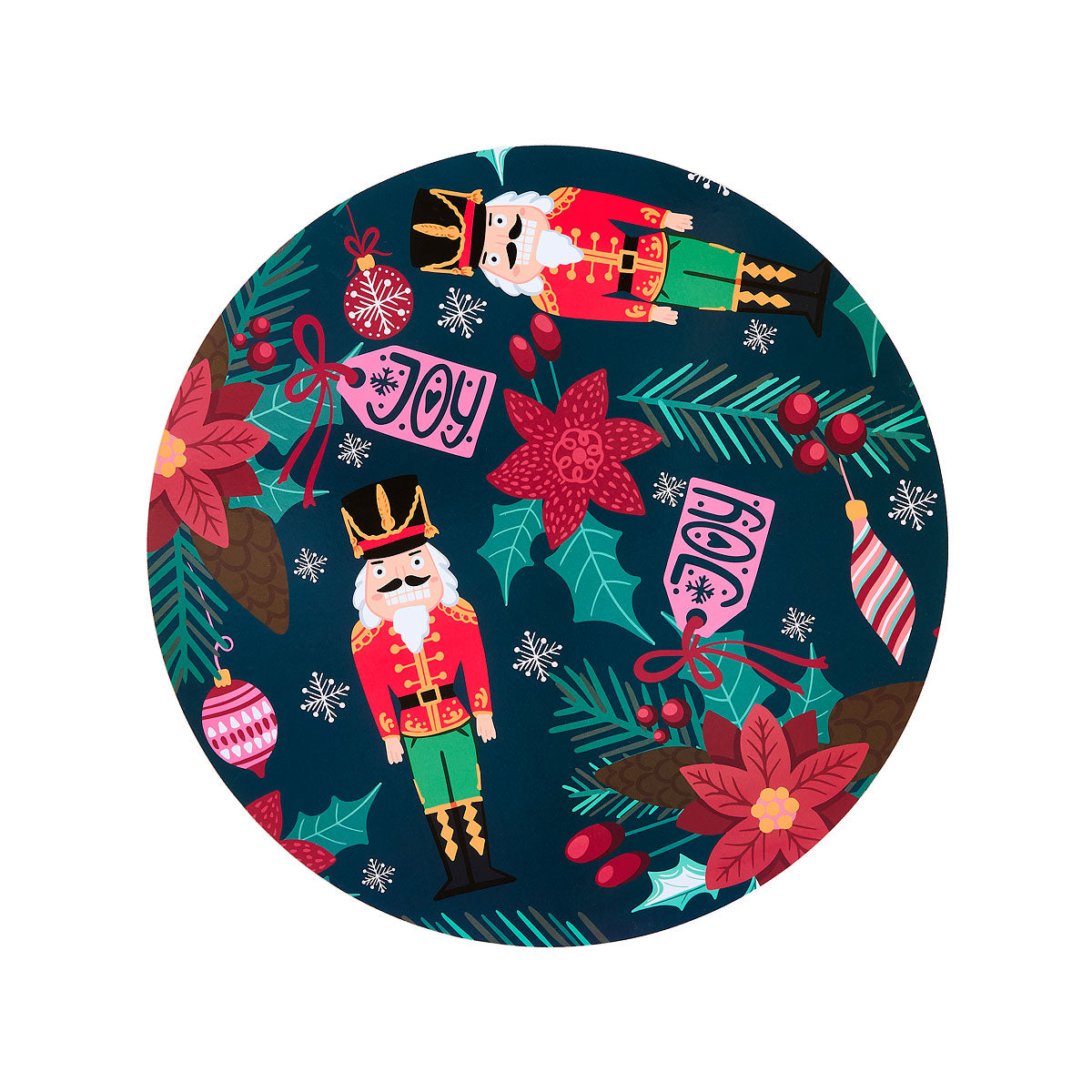 Christmas Round Corkback Placemat Assorted