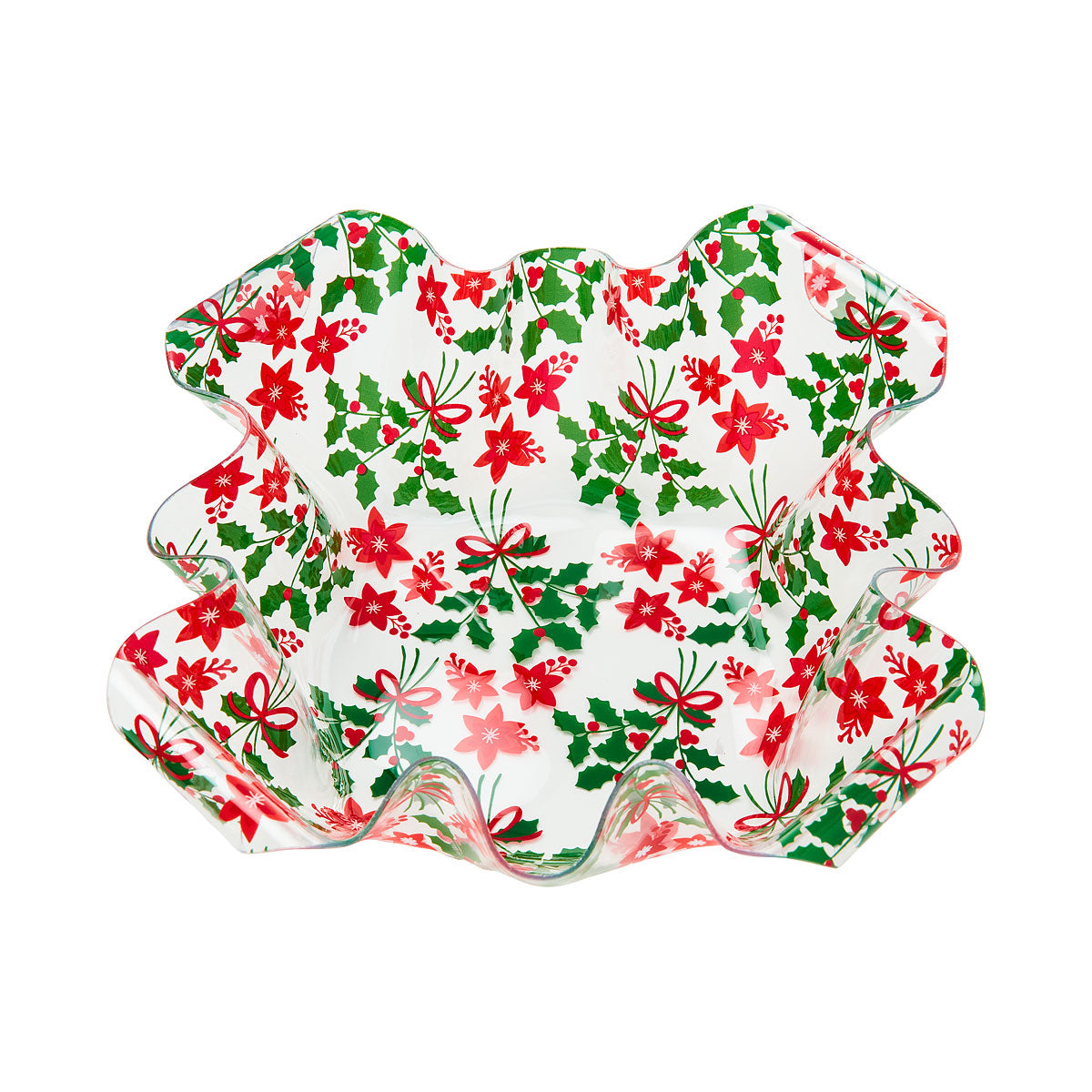 Christmas Plastic Decorative Bowl With Print Assorted