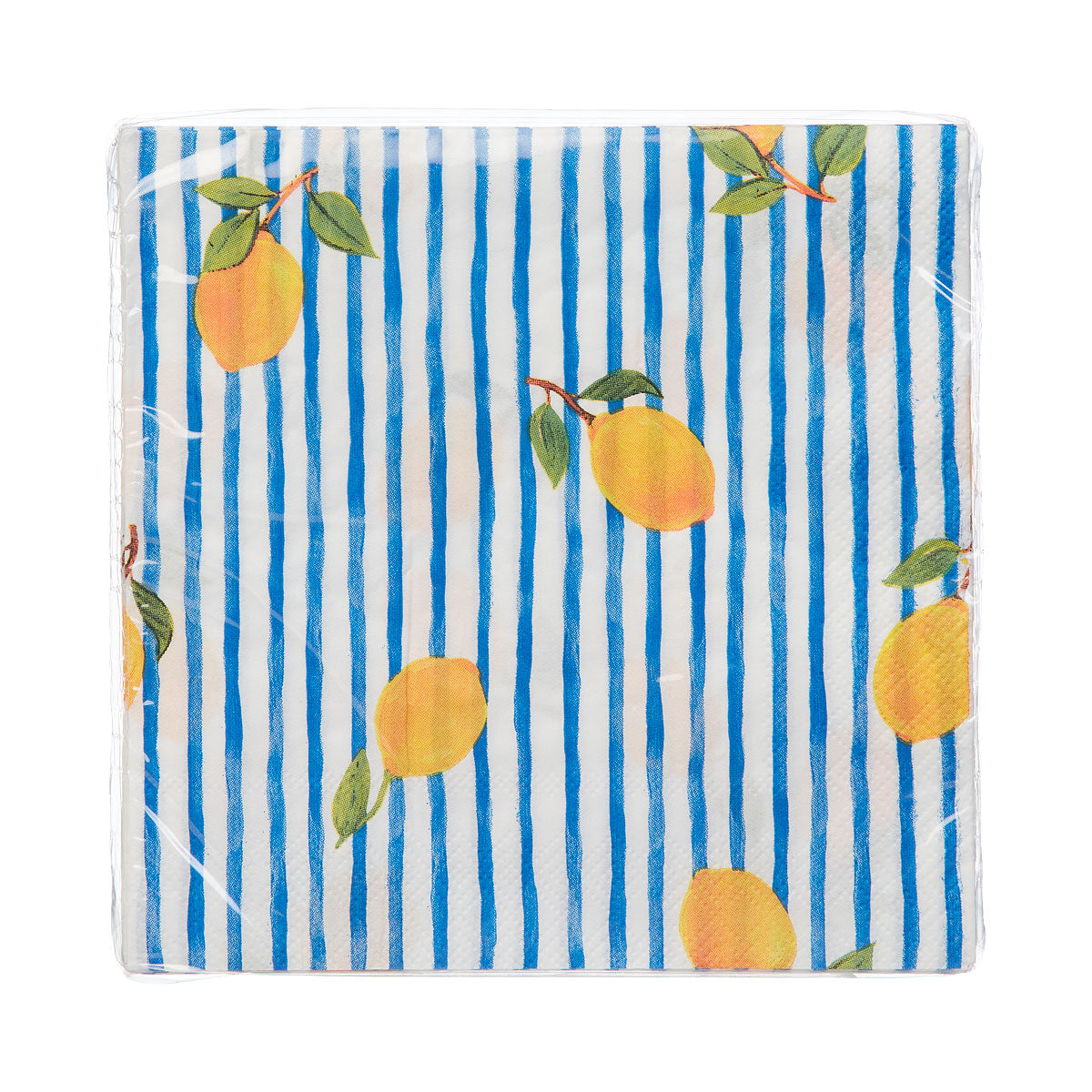 Napkin Lemon Stripe 2ply 16x16cm 20pk The Reject Shop