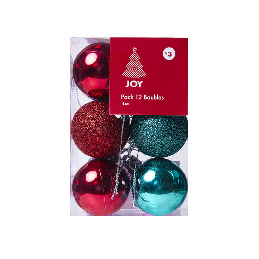 Christmas Baubles Mix 1 4cm 12pk