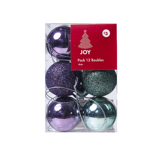 Christmas Baubles Mix 2 4cm 12pk