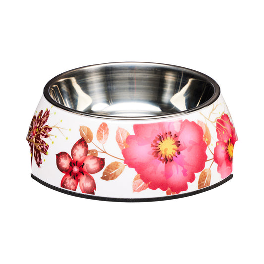 Pet Haven Floral Melamine Pet Bowl M