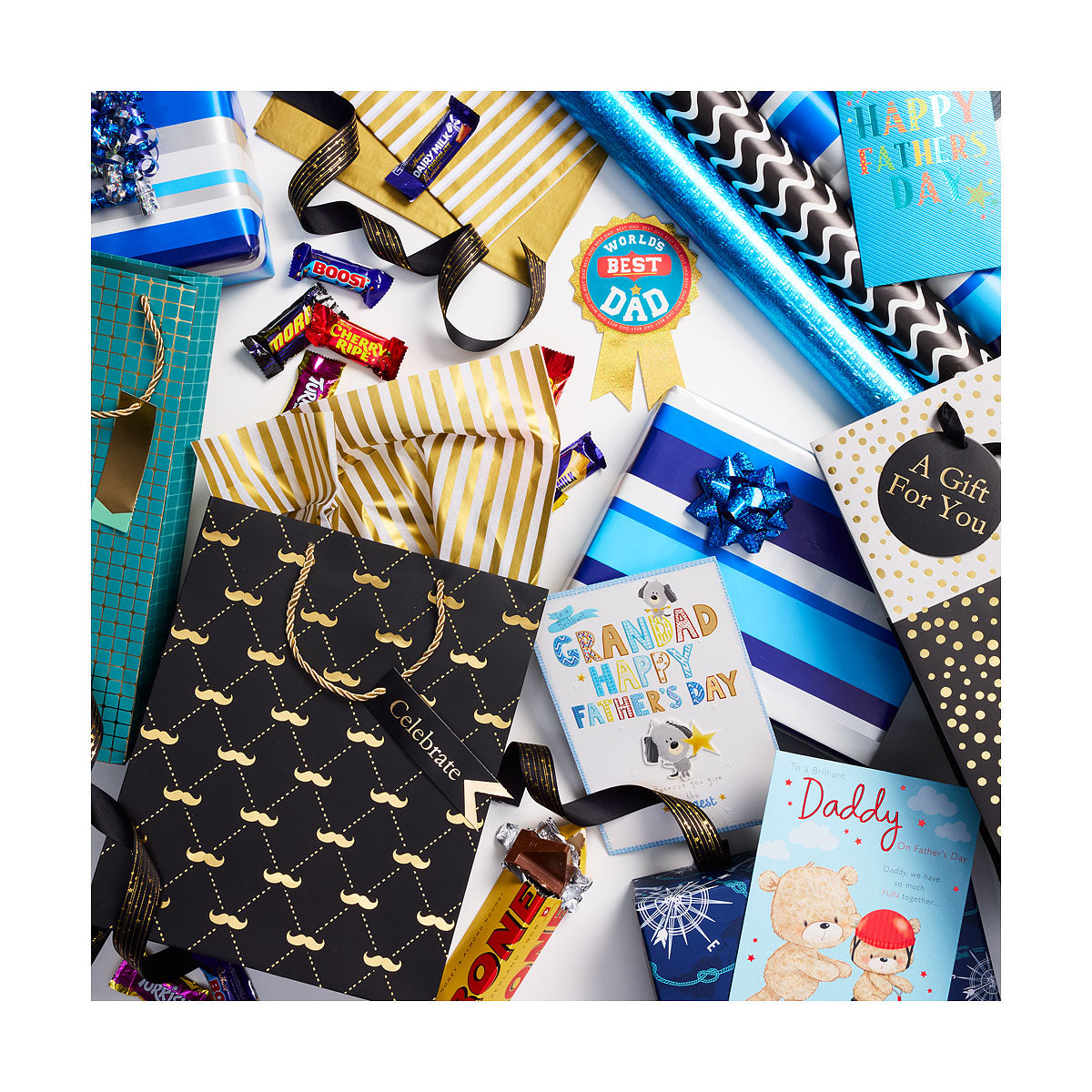 Father's Day Roll Wrap 3Mx70cm Assorted