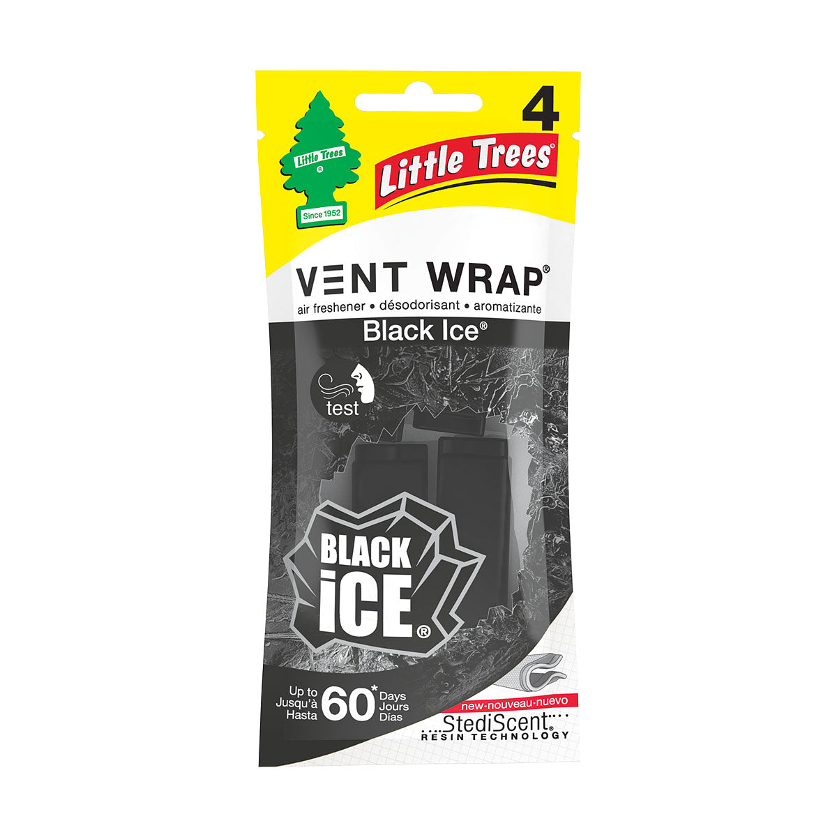 Little Trees Vent Wrap Black Ice 4pk