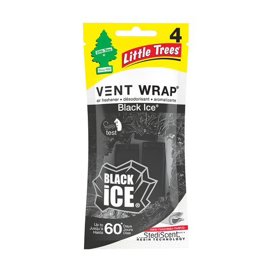 Little Trees Vent Wrap Black Ice 4pk