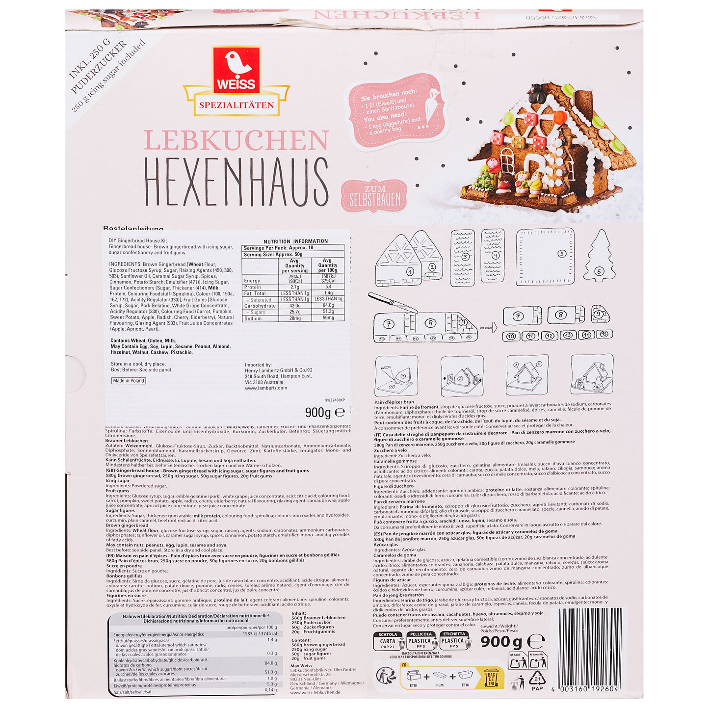 Weiss Lebkuchen Cottage DIY Kit 900g