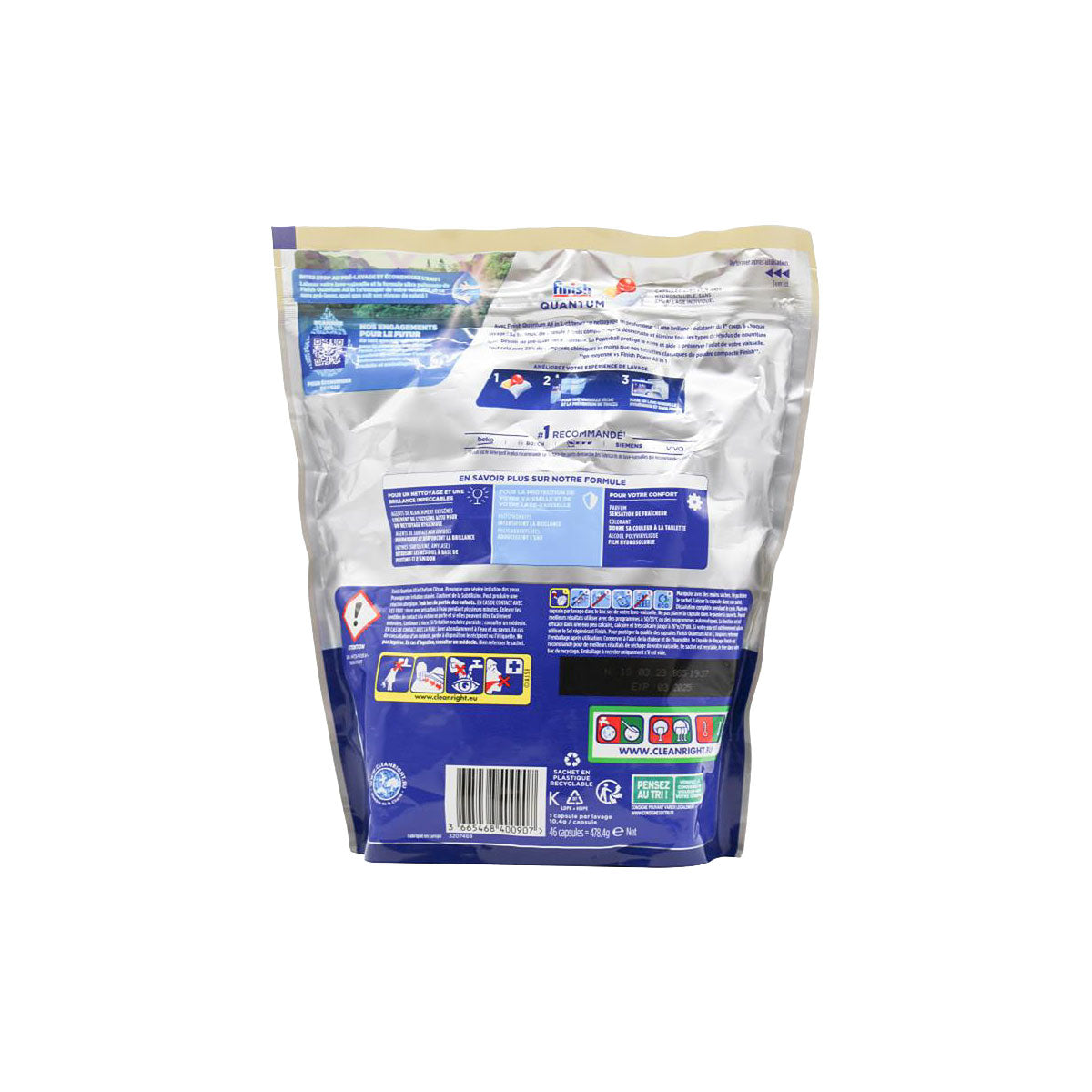 Finish Quantum Dishwasher Tablets All In 1 Lemon 46pk