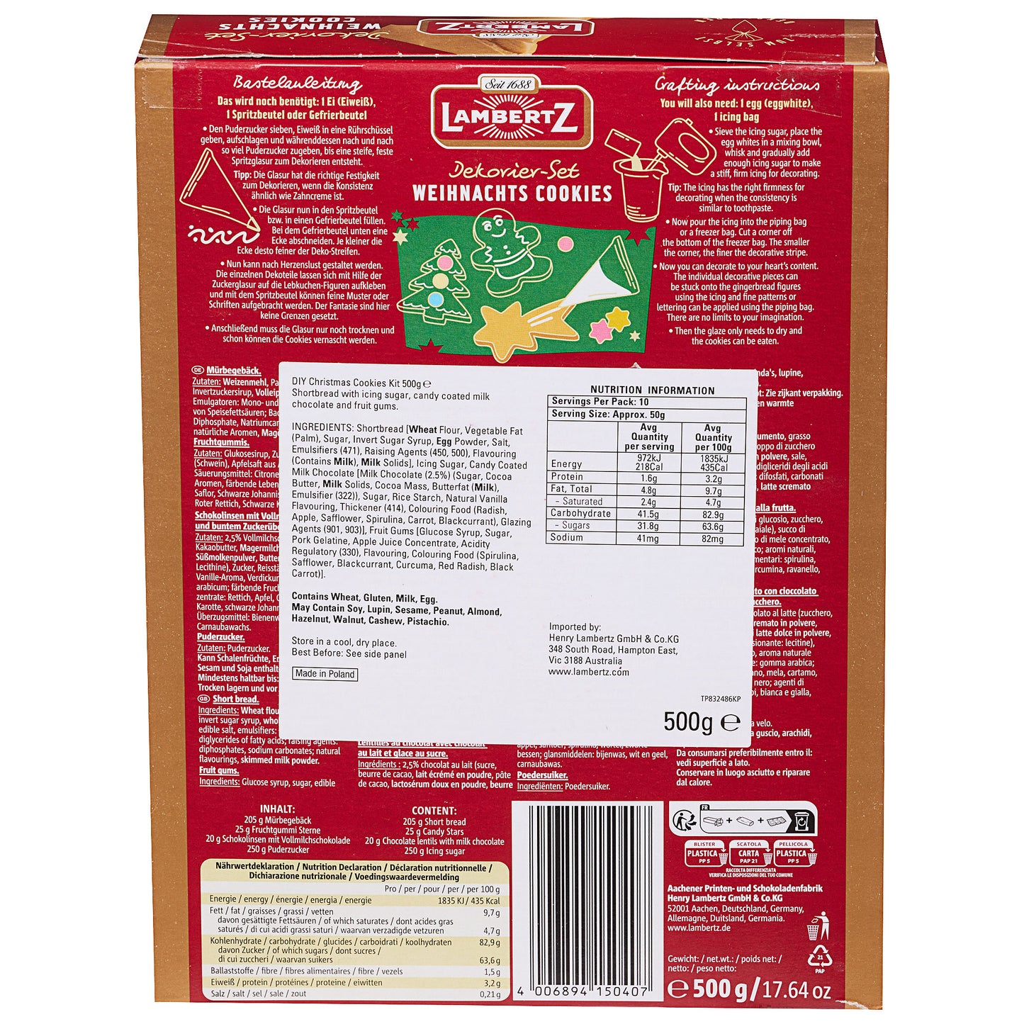 Lambertz Gingerbread Cookies Decorator Set 500g