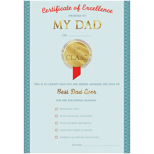 Father's Day Card My Dad Medal