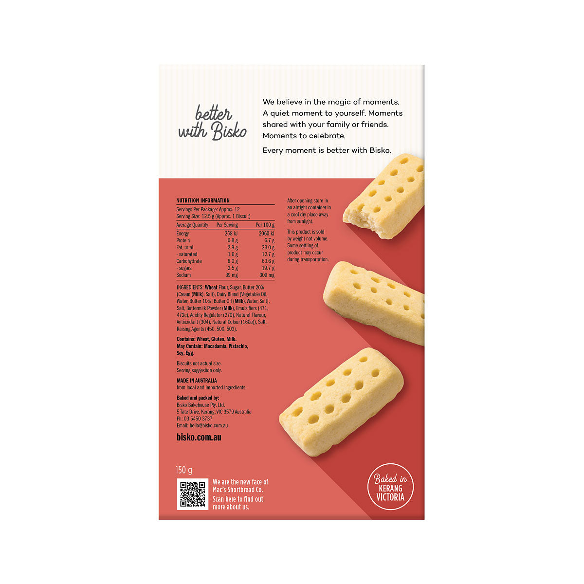 Bisko Shortbread Butter Fingers 150g