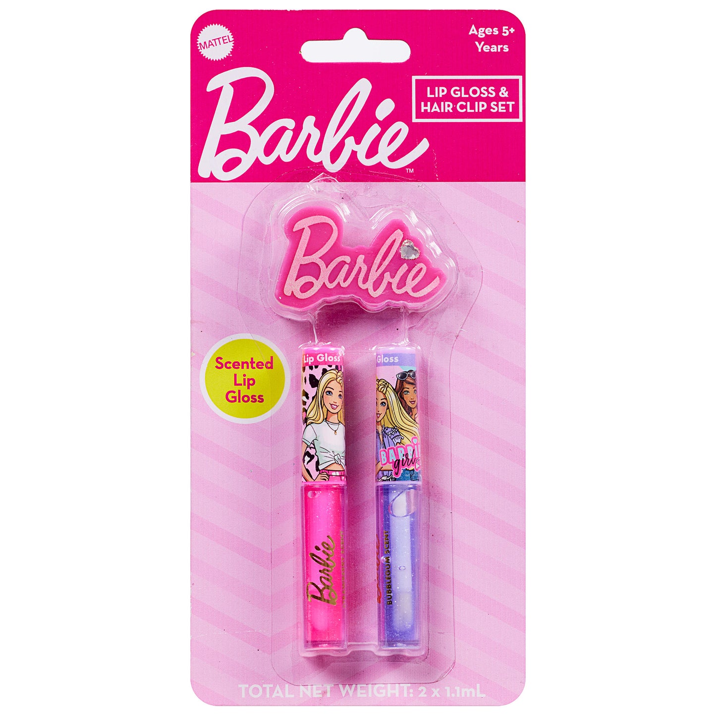 Barbie Lip Gloss Hair Clip ASST 2PK