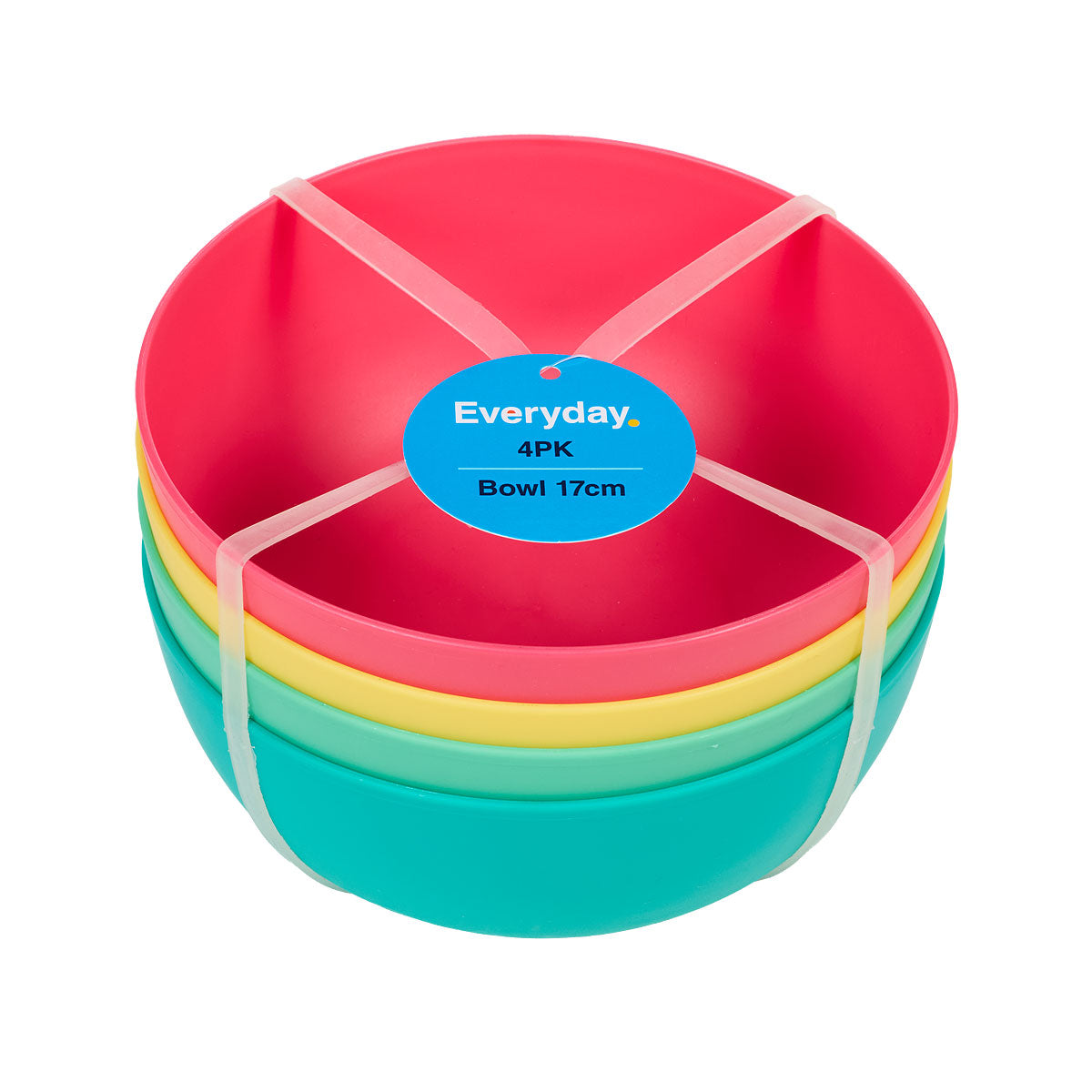 Everyday Plastic Bowl 17cm 4pk