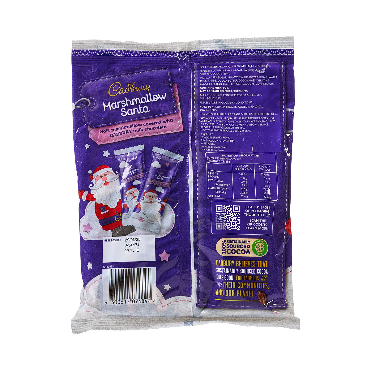 Cadbury Marshmallow Santa Sharepack 175g
