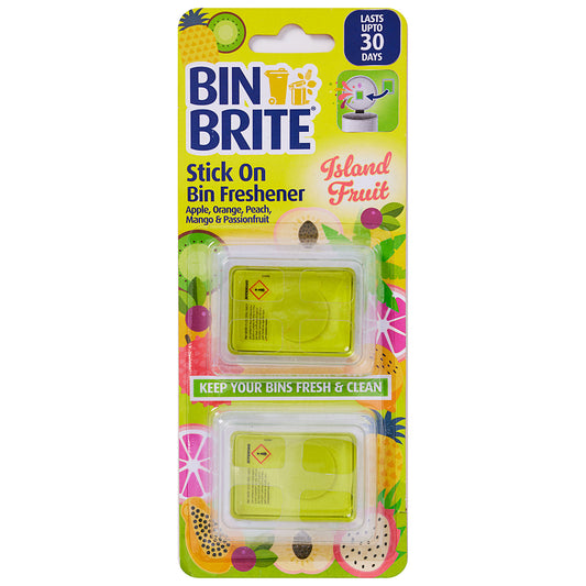 Bin Brite Stick On Bin Freshener Tropical 2pk