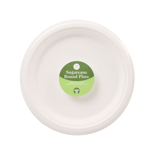 Sugarcane Round Dinner Plate 16pk