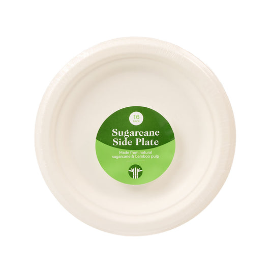 Sugarcane Round Side Plate 16pk