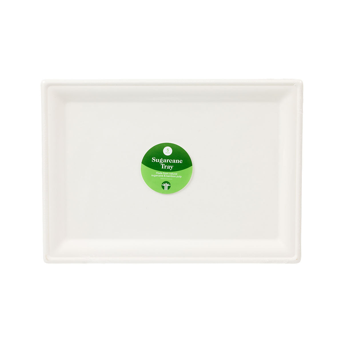 Sugarcane Tray Rectangular 5pk