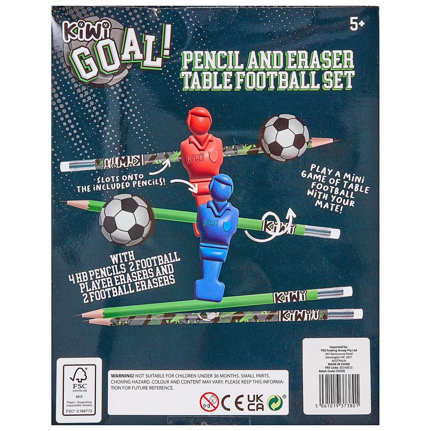Kiwi Erasers & Pencil Set Goal /Trex