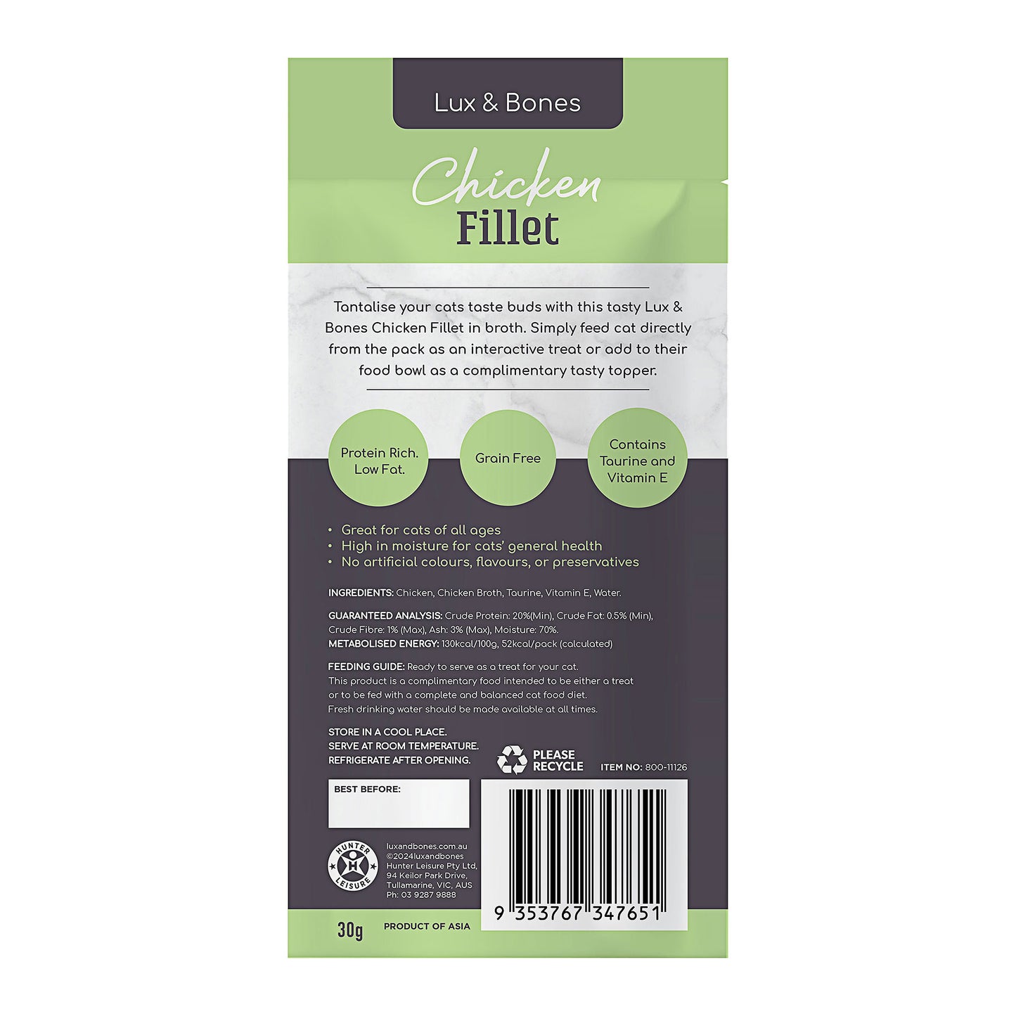 Lux & Bones Chicken Fillet 30g