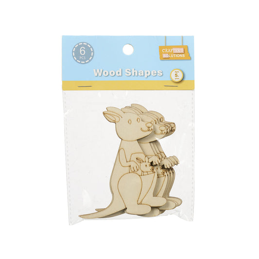 Wood Shapes Assorted 6pce