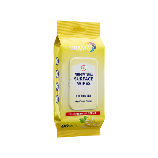 Orama Anti-Bacterial Surface Wipes Lemon 80pk