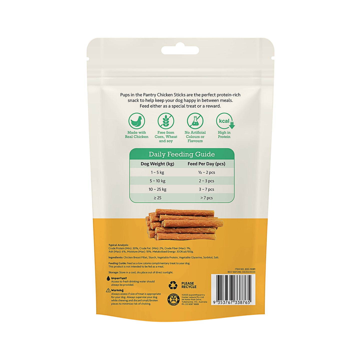 Pups In The Pantry Chicken Sticks 100g