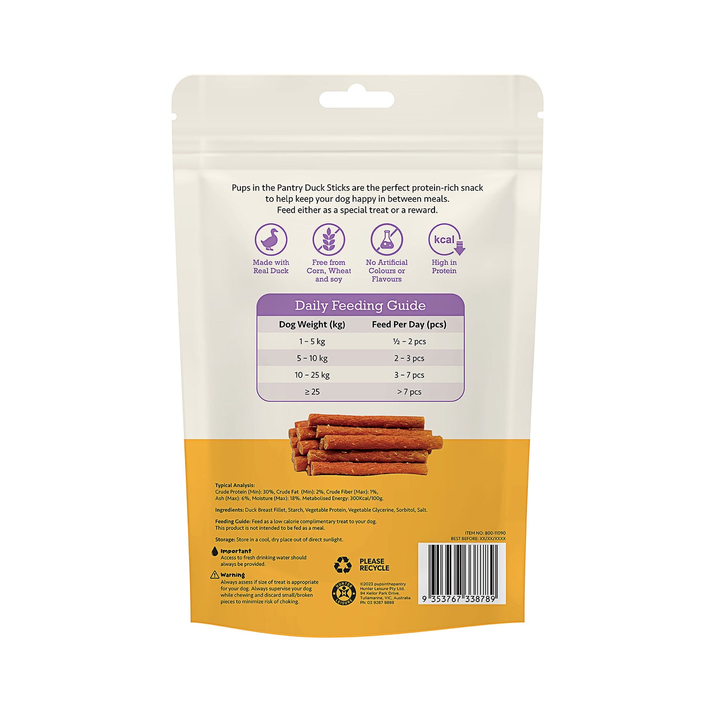 Pups In The Pantry Duck Sticks 100g