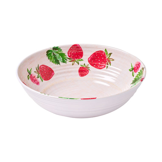 Strawberry Fields Melamine Serving Bowl