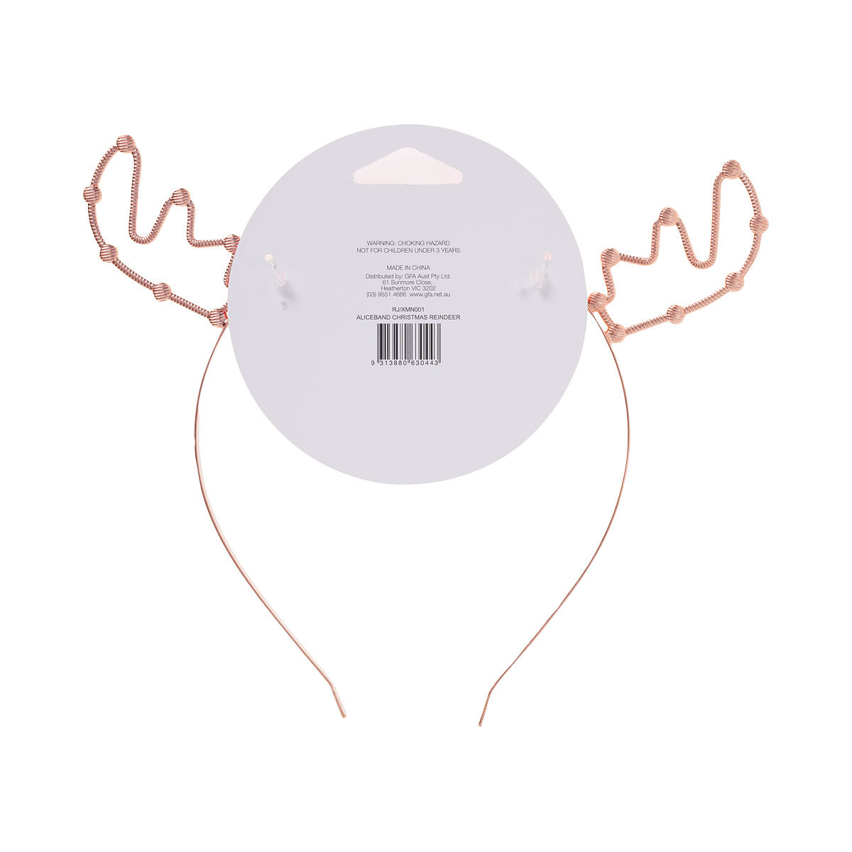 Christmas Metallic Headband Rose/Gold Antler