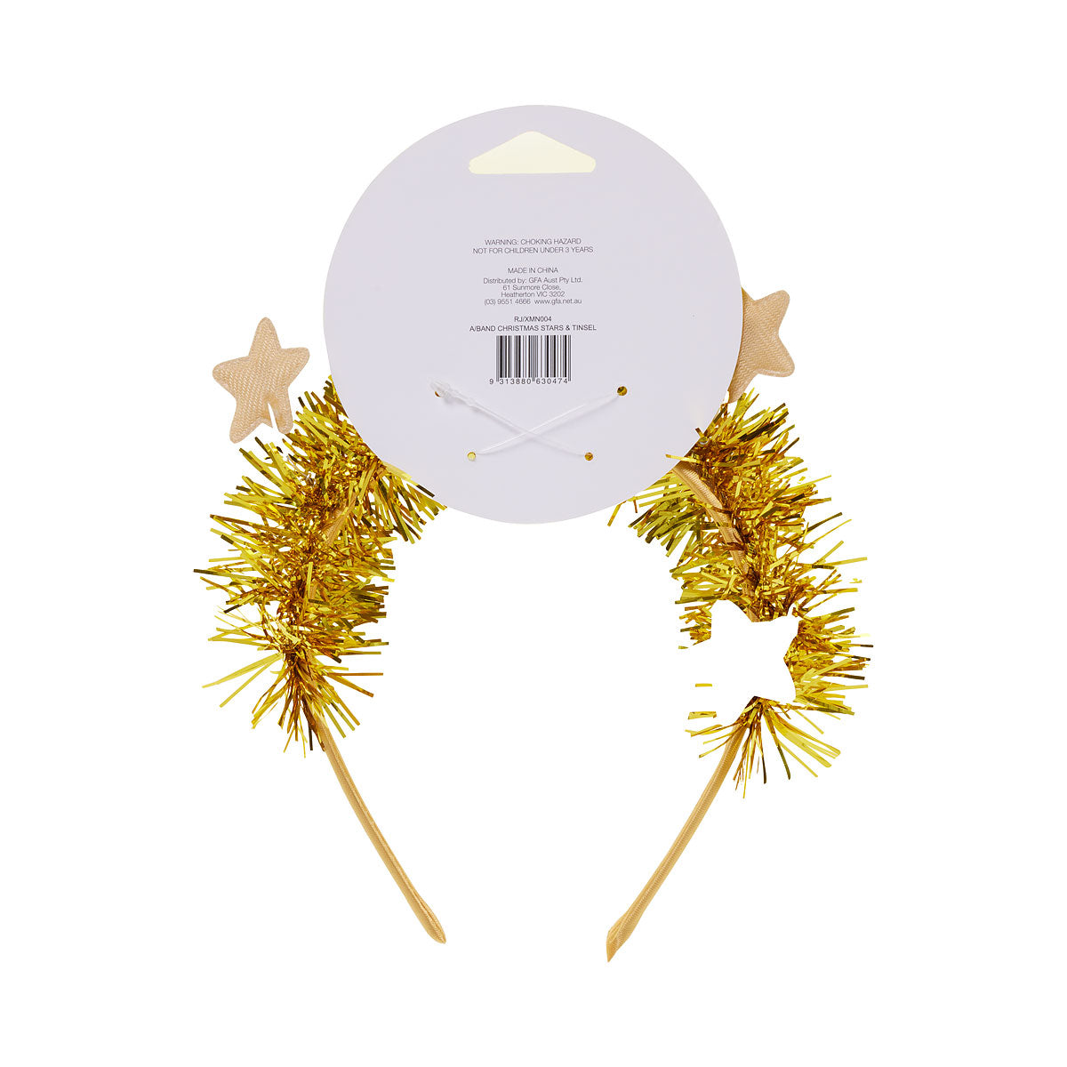 Christmas Metallic Headband Gold/Silver Tinsel