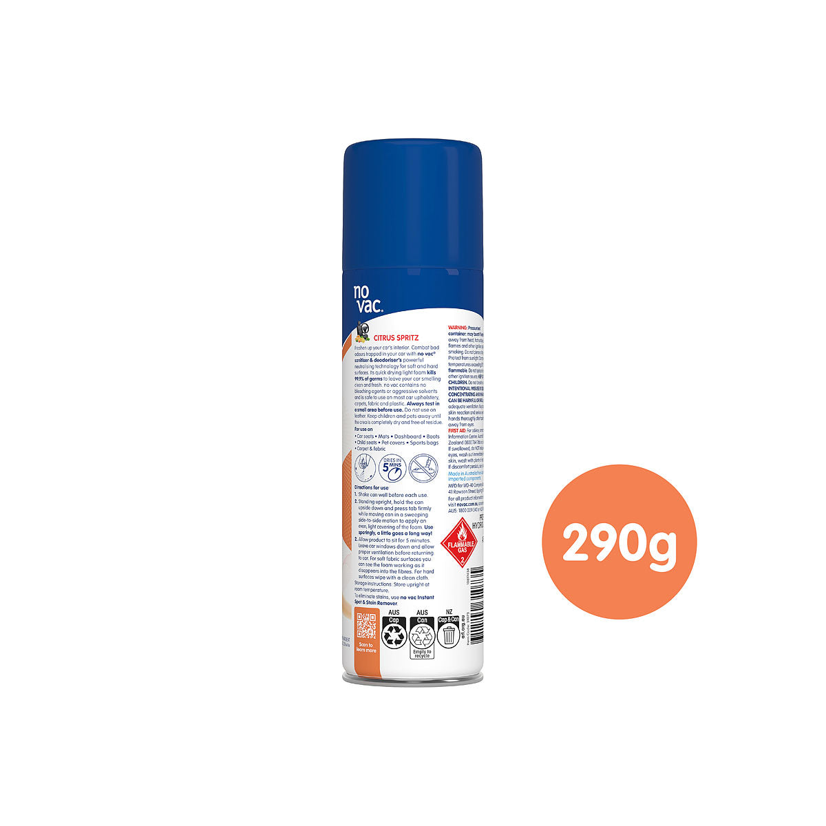 No Vac Car Deodoriser Citrus 290g