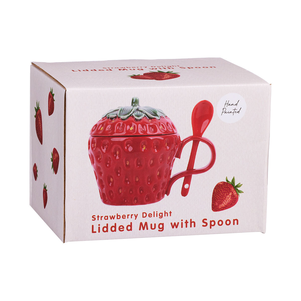Strawberry Delight Lidded Mug With Spoon