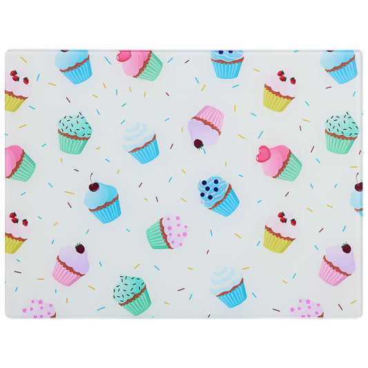 Cupcakes Glass Cutting Board