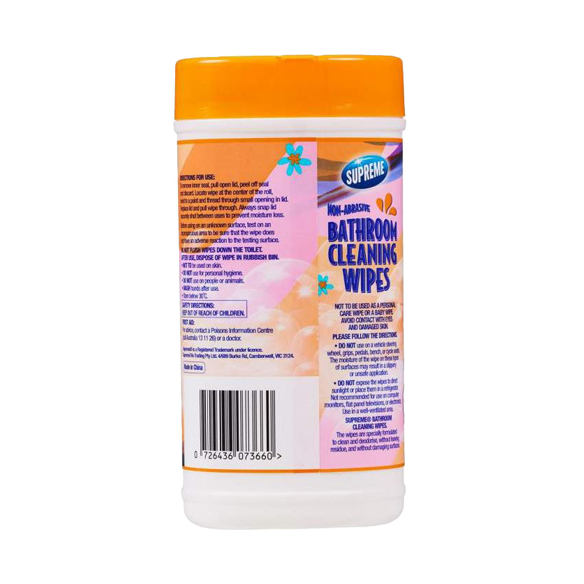 Supreme Bathroom Cleaning Wipes 40pk